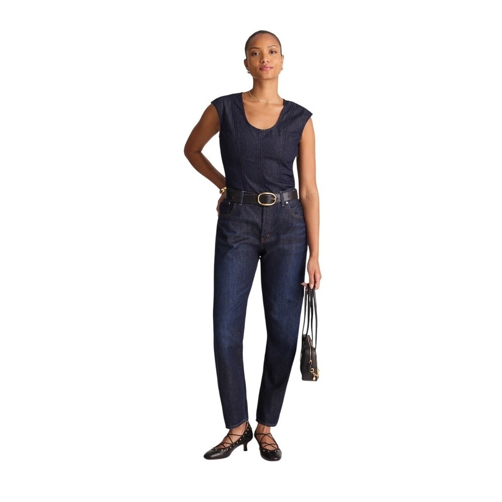 Madewell The Curvy Dean Easy Straight Jean Blue SoftDrape Denim 31